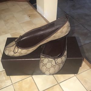 Gucci Guccissima Brown Ballet Flats